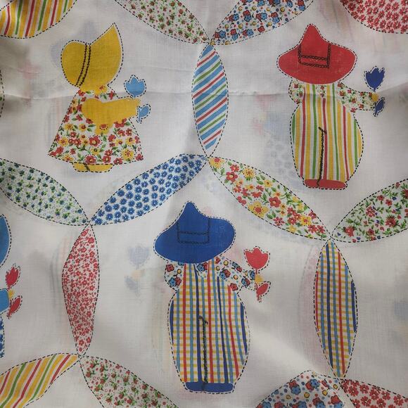 5 3/4 Yards Sunbonnet Sue Sam Wedding Ring Cheater Fabric 44 in B23 - Picture 1 of 6